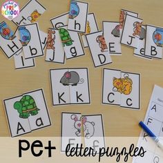 the letters and numbers are arranged on top of each other in this printable alphabet game