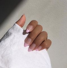 aesthetic french tip nails cute danish pastel rings cute Short Round French Tip Nails, Round French Nails, Pink French Tip Nails, Pink Tip Nails, Baby Nails, French Tip Acrylic Nails