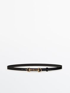 Leather belt with double long buckle - Black | ZARA United States Massimo Dutti Women, Luxury Belts, Designer Belts, Black Accessories, Belt Accessories, Equestrian Style, Nice Leather, Leather Belts, Massimo Dutti