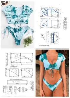 Diy Swimwear, Swimwear Sewing Patterns, Suit Sewing Patterns, Easy Diy Clothes, Diy Vetement, Swimsuit Pattern, Costura Diy