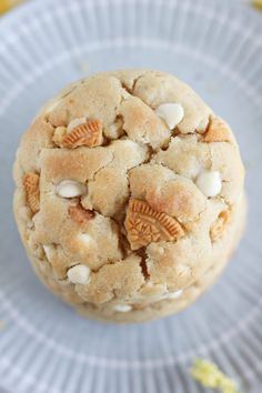 a close up of a cookie on a plate