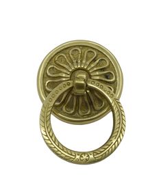 an antique brass door handle with a decorative design