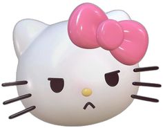 an inflatable hello kitty balloon with a pink bow on it's head