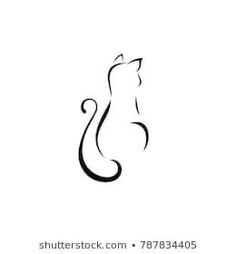 the silhouette of a cat on a white background