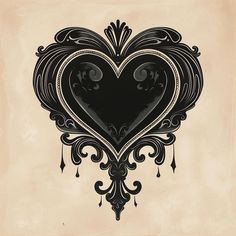 Black Heart Tattoo Vector Pack Gothic Heart Art, Black Work Heart Tattoo, Gothic Cover Up Tattoos, Black Heart Tattoo, Black Lace Tattoo, Gothic Valentine, Black Heart Tattoos, Gothic Heart, Filigree Tattoo