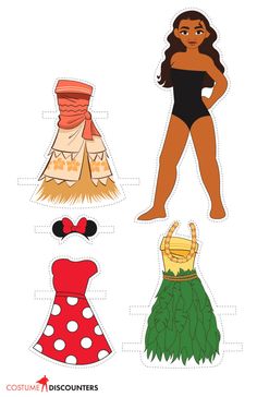 cut out paper doll with different outfits