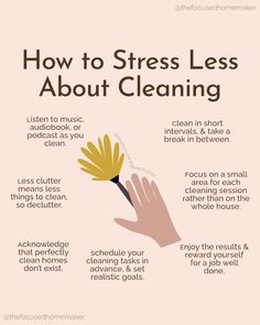 House Cleaning Tips And Tricks, Happy Homemaking, Cleaning Tips And Tricks, House Cleaning Checklist, Cleaning Motivation, Home Tips, Household Cleaning Tips, Cleaning Schedule, Mental And Emotional Health