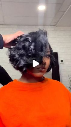 Deep Side Part Curly Bob, Rods Hairstyles For Black Women, Bob Roller Set, Bob Weave Hairstyles Sew Ins, Bob With Curls Black Women, Wavy Bob Hairstyles For Black Women, Kelly Rowland Bob, Bob With Flipped Ends, Roller Set Hairstyles For Black Women