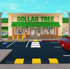 a dollar tree store with cars parked in front