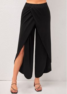 Color:Black;Size:S;Size:M;Size:L;Size:XL;Size:XXL;Package Contents:1 X Pants;Color Scheme:Black;Composition:95% Polyester, 5% Spandex;Inseam:73.00;Waist Type:High Waist;Closure Type:Elastic Waist;Pattern Type:Solid;Fit Type:Straight;Washing Instructions:Hand Wash /Machine Washable; Blue Tankini, Striped Tankini, Printed Tankini, High Waisted Swim, Hem Blouse, Swim Skirt, Black Side, Shorts Jeans, Bra Styles