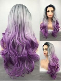 Brown Ombre Hair Color, Haircolor Ideas, Black Hair Ombre, Purple Ombre Hair, Brown Ombre Hair, Ombre Lace Front, Ombre Hair Blonde, Anime Wigs, Ombre Lace