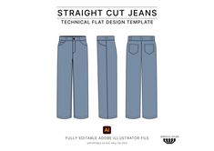 Elevate your fashion design game with our Straight Cut Jeans Mockup! A must-have resource for aspiring designers and fashion enthusiasts. This versatile template empowers you to experiment with design, unleashing your creative genius. Explore the endless possibilities of fashion design with our Straight Cut Jeans Flat Templates. Let your creativity flourish - grab your digital download now! NOTES ON PRODUCT - This listing is for a digital download. No physical items will be shipped. Once your purchase is complete, the downloadable files will be available for instant access. You'll be creating stunning designs in no time! KEY FEATURES - * Front, Rear and Side Flats of Garment. * High-quality, downloadable flat template in PDF and AI formats. * Perfectly sized and proportioned, ready for you Jeans Mockup, Tech Pack Template, Pants Drawing, Flat Drawings, Flat Pattern, Technical Drawings, Creative Genius, Fashion School, Straight Cut Jeans