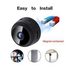 an easy to install camera with magnets attached