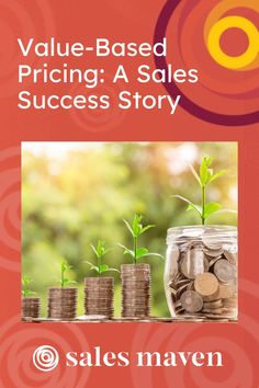 a red book cover with stacks of coins in front of it and the words value - based pricing a sales success story