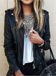 Mode Tips, Leather Jacket Outfits, Outfit Trends, Mode Inspo, Street Style Looks, Black Leather Jacket, Street Chic