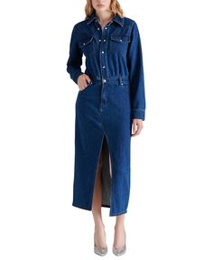 out of stock Long Sleeve Denim Dress, Button Front Maxi Dress, Contemporary Dresses, Denim Maxi, Collar Neck, Daytime Dresses, Maxi Dresses Casual, Shirtdress, Dillard's