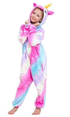 PRICES MAY VARY. Detail：The cute cartoon onesie designs has the tail, eyes and nose like cartoon role,like real animals and more fashionable and cute. Matching tails and chest designs help you have an excellent cosplay look！ It also perfects gifts for your friends or kids. Each full-length bodysuit is unique and full of character, sure to be a hit everywhere you wear it. OCCASIONS:Homewear,Partywear,Halloween,Christmas,Thanksgiving Day, also Sleepwear，If you want to look awesome at a cosplay eve Unicorn Onesie Pajamas, Pyjamas Onesie, Onesie Unicorn, Unicorn Costume Kids, Unicorn Onesie, Onesie Costumes, Animal Onesie, Animal Pajamas, One Piece Cosplay