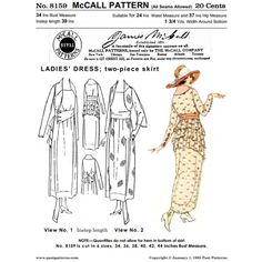 an old fashion sewing pattern for ladies's dress and hat, with instructions to sew