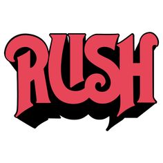 the word rush written in red and black