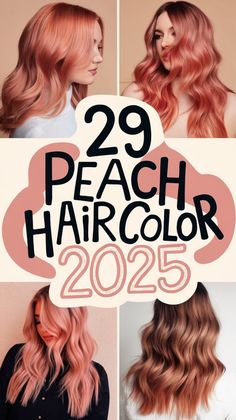 Peach hair color 2025 offers a blend of modern and romantic tones for women. Incorporate rose gold coral highlights with a light peach base to create a subtle, dreamy look. Add dark roots for a natural contrast that’s low-maintenance yet stylish. This style works beautifully with soft pastel waves, pumpkin undertones, and golden accents, making it perfect for both casual and formal occasions. Sunset Hair Color, Hair Color Rose Gold