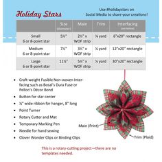 a christmas ornament is shown with instructions for how to sew the poins