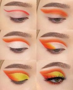 Makeup Ideas For Summer, Orange Eye Makeup, Mehandi Art, Orange Eyeshadow, Pretty Eye Makeup, Makeup Pictorial, Art Hair, Eye Makeup Ideas, Bridal Studio