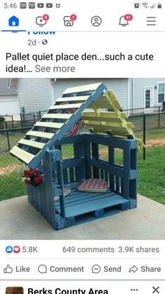 an image of a dog house made out of pallets