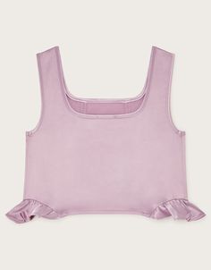 Party Princess! The perfect pick for playing dress up or wearing to their next birthday bash, this satin top is soaked in a lovely lilac hue complete with ruffled sides for extra cuteness.  Purple Holiday Outfits Beach, Short Summer Skirts, Holiday Outfits Women, Prom Dress Shoes, Girls Summer Tops, Occasion Wear Dresses, Wedding Shoes Flats, Purple Girls, Boho Kids