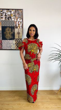 This lovely padded cup body fit dress is a perfect outfit for lovers of African fashion and classy ladies. it is made with 100% African wax cotton print. The material is durable and easy to maintain.  The maxi dress is available in different sizes, it has a back zipper, a tie rope to give a perfect fit and is properly lined. And can come with the side draping or without. Dress type/Occasion  - Formal/Party  Please check size chart before ordering or send your detailed measurements and please do Body Fit Dress, Ankara Long Dress, Ankara Print Dress, Ankara Long Gown Styles, Dress Ankara, African Print Dress Ankara, Ankara Gown, Ankara Gown Styles, Ankara Print