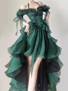 Green Flower Wedding, Flower Wedding Dress, Op Dress, Wedding Dresses With Flowers, Heavy Industry, Pretty Prom Dresses, Green Flower