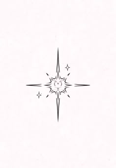 a black and white drawing of a star with a heart on it's side