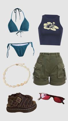 Check out wh0s_lucy's Shuffles #outfitinspo #lookbookoutfit #outfits #beachfit Water Park Outfit Ideas, Obx Inspired Outfit, Outfits For Hawaii Vacation, Beachy Outfits Aesthetic, Lake Day Outfit, Outfits For The Beach, Summer Outfits Shorts, Beach Outfit Ideas, Beachy Outfits