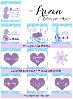 free frozen party printables for valentine's day or any other holiday event