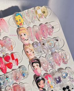 Custom Cute Nails Art/ Handmade False Nails/ Gel Nails Art Gel Nails Art, Beauty And The Beast Nails, Princess Nails, Nails Gel Nails