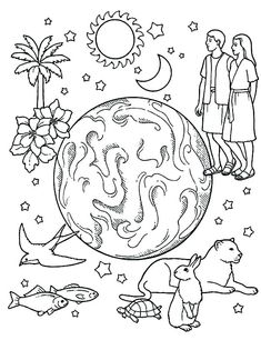 a black and white drawing of the earth with two people standing on top of it