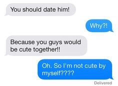 two texts that say, you should not date him