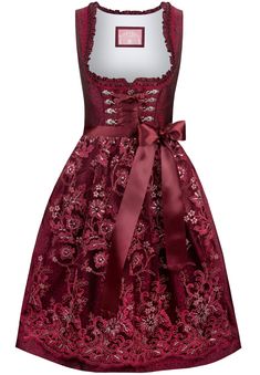 Available for Preorder Stockerpoint  Dirndl Eva dark red Red A-line Skirt For Formal Occasions, Formal Red A-line Skirt, German Dirndl Dress Oktoberfest, German Dirndl Pattern, Red Dirndl, Red Dirndl Dress, Dirndl Lace, Dirndl Dress Oktoberfest, Oktoberfest Dress