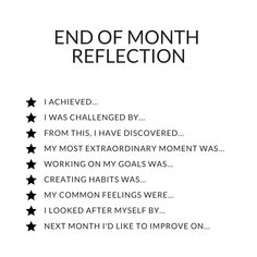 Dream Life Questions, Monthly Reflection Questions, End Of Month Quotes, Wheel Of The Year 2024, End Of Month Journal, 5min Journal, End Of The Month Reflection, End Of Week Reflection