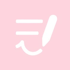 a pink background with the letter e in white