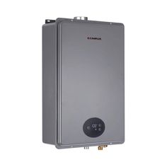 a tankless water heater on a white background