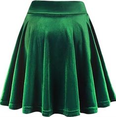 Urban Coco Women's Vintage Velvet Stretchy Mini Flared Skater Size S Affordable Purple Mini Skirt For Summer, Green Satin Skirt, Velvet Skater Skirt, Flared Skater Skirt, Adidas Skirt, Pencil Skirt Casual, Distressed Skirt, Faux Leather Pencil Skirt, Tan Skirt