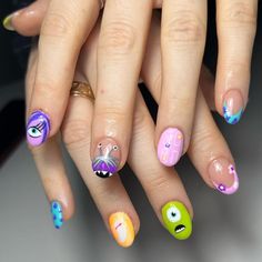 Cute Pixar nail ideas, disney nail ideas, pixar nails, simple, toy story nails, acrylic, cars nails, cars nail ideas, toy story nail ideas, up nails, up nail ideas, easy, short, square, almond, disney pixar nail ideas, Disney nails, designs, cute, art, kids, disneyland nails, walt disney world nails, disney nail art, best, magical, for short nails, disneyland nail ideas, walt disney world nail ideas, disney world vacation planning, disneyland vacation planning, disney nail art ideas, disney nail design ideas, rainbow, pastel colors, up balloon nails, disneyland preparation, disney world preparation, disneyland ideas, disney world ideas, coco nails, coco nail ideas, monsters inc nails, monsters inc nail ideas, lightning mcqueen nails, mater nails, wall-e nails, finding nemo nails. Disney Nails Monsters Inc, Disney Pixar Nail Designs, Disney Up Nail Designs, Elemental Nails Disney, Monsters Ink Nails, Easy Character Nail Art, Mike Wazowski Nails