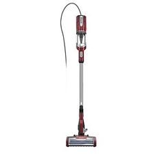 a red and silver vacuum on a white background