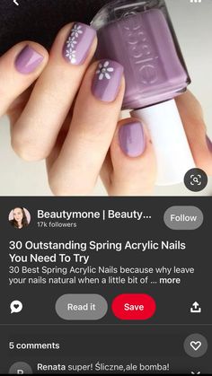 Spring Acrylic Nails, Essie, White Flowers, You Nailed It, Acrylic Nails, Flowers, White