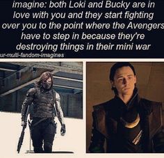 Omfg O///O Loki And Bucky, Loki Imagine, Bucky Barnes Imagines, Marvel Imagines, Winter Soldier Bucky, Dc Memes, Avengers Memes