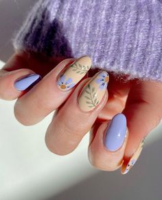 Floral Easter Nails, Spring Inspired Nails, Spring Nails 2022, Cute Spring Nails, Nails 2022, Simple Nail Art Designs, Her Nails, Ideas Nails, Nails 2023