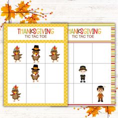 thanksgiving tic tac toe game for kids