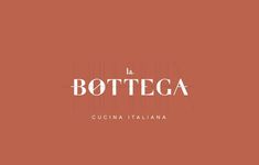 the words la bottega written in white on an orange background