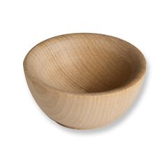 a wooden bowl on a white background