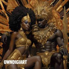 two black women dressed in gold sitting next to each other with their arms around each other